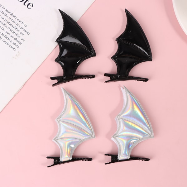 Halloween Bat Wings Shape Hairpin Gothic Kids Kvinnliga Clip Headd Black