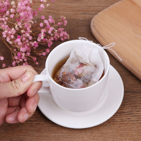 100st/lot Påsar Tepåsar Infuser Med String Heal Seal 7 x 9cm