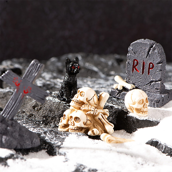 Halloween Dekorasjon Skull Skjelett Skrekk Tombstone Halloween A5