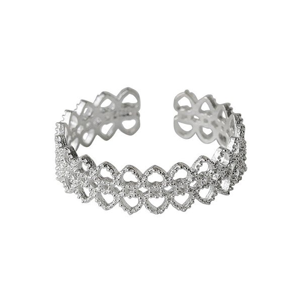 Lace Ring kvindeligt design Sense smykker hul hjerteformet ring