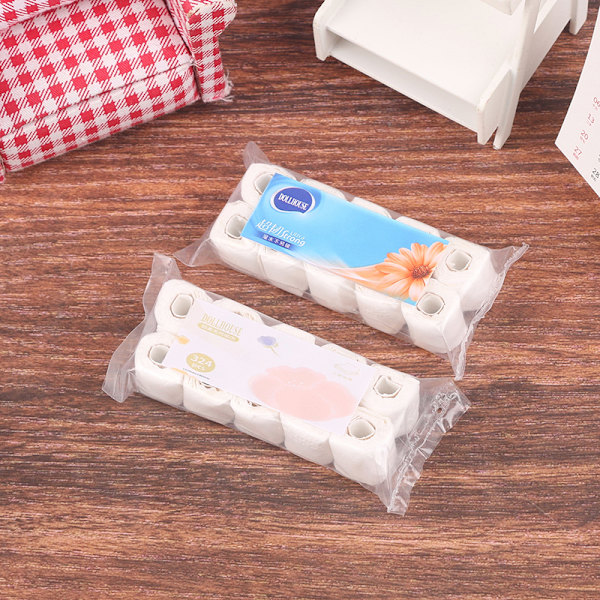 1:12 Dollhouse Miniatyr pappershandduksrulle Modell Roll of Tissue A