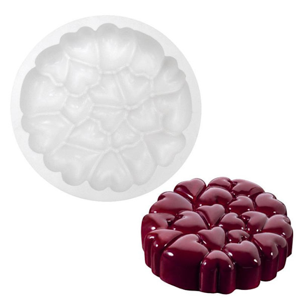 Romantisk hjerteformet silikonkakeform Valentinsdag Mousse