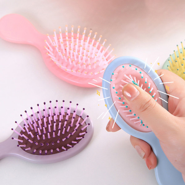 Mini Wet Hair Brush Hair Combs Small Pocket Travel Hair Brush T Pink