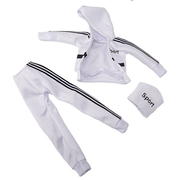 3st/ set Mode Sportkläder För 1/6 30cm Dockor Outfit Accessori White