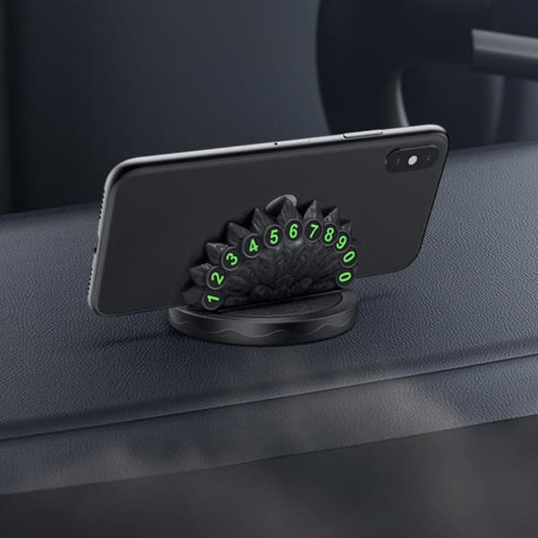 Påfågelformad biltelefonhållare med strass A1