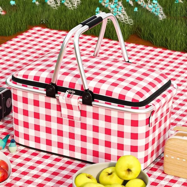 Retro Pastoral Lunchväska Fällbar Utomhus Camping Picknick Termisk A2