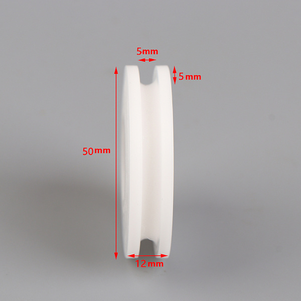 8*50*12MM U Spår Rullstyrhjul POM Nylon Spår Wire Rop 5MM