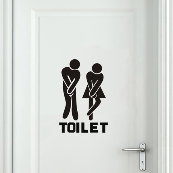 Morsomme toalettskilt veggklistremerker Baderomsdekorasjon DIY With letter