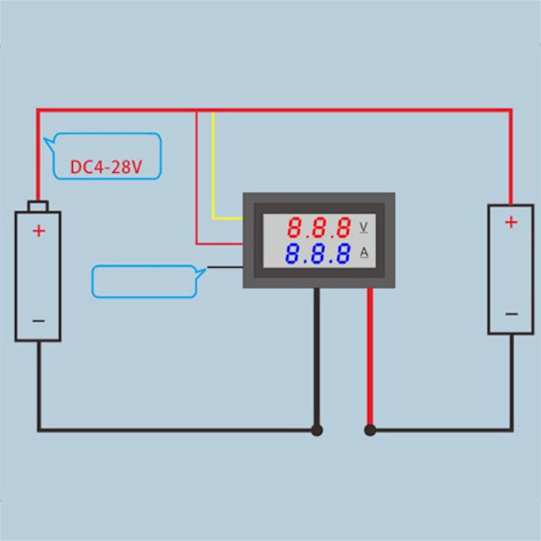 DC 10A Voltmeter Amperemeter LED Meter Måler Bil Motocykel Spænding