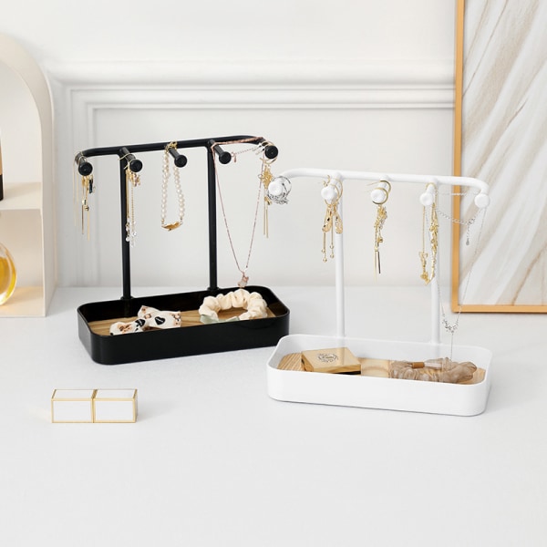 Fashion Smycken Organizer Display För Örhängen Halsband Jewelr Black