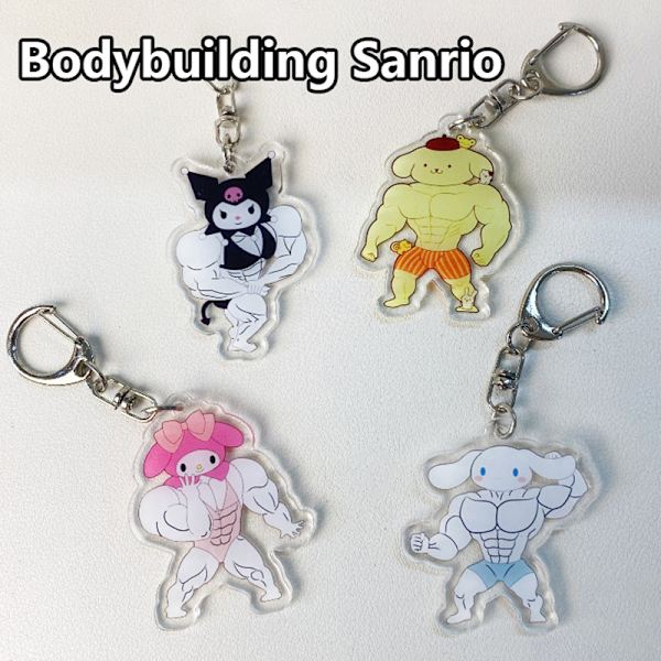 Hauska sarjakuva-animefiguuri akryyli-avaimenperä reppu parikynä A2