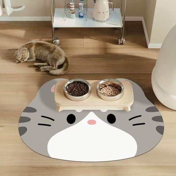 Tegneserie kæledyrsfodringsmåtte til katte og hunde måltidsmåtte til Abs A20 40x60cm