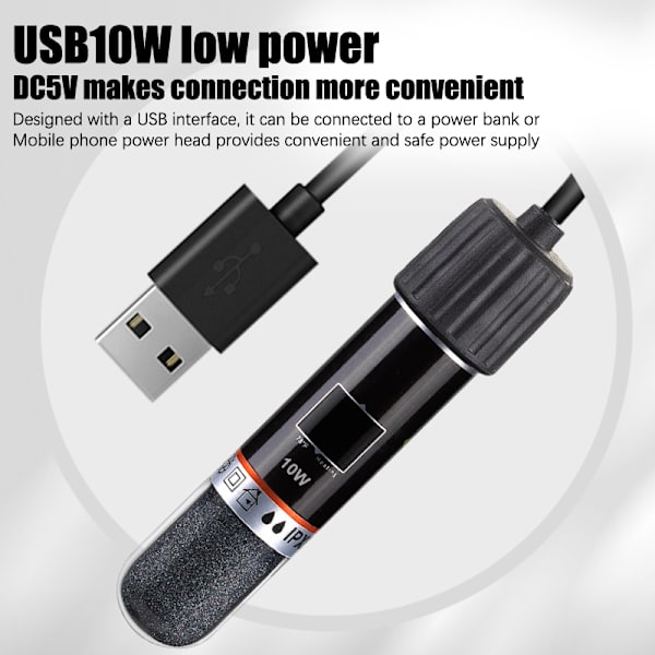 USB Mini Aquarium Varmestang for liten fisketank 26°C Konstant