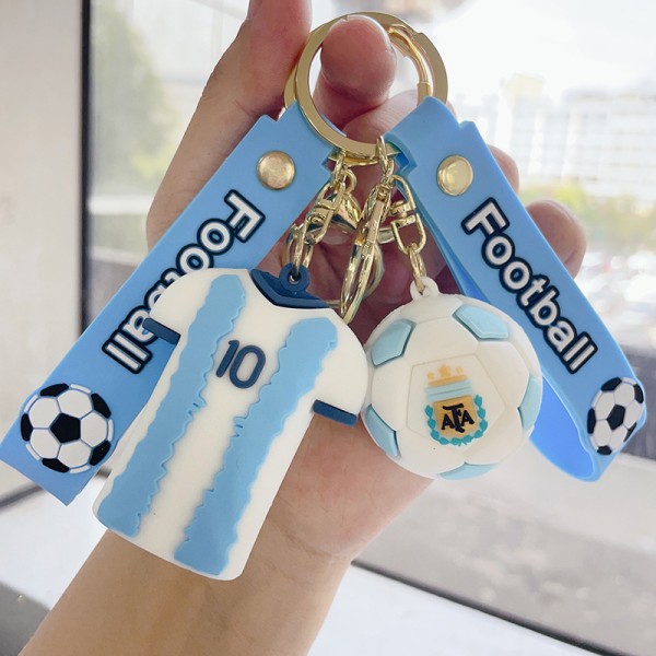 Fodboldstjernefigur Messi nøglering Rygsæk Taske Decor Doll Pend A2