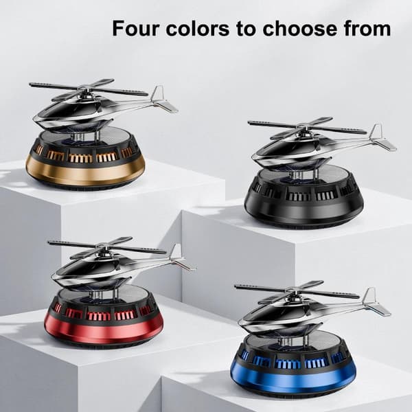 Solcellsdriven billuftfräschare Parfym Helikopter Dekor Inredning Gray