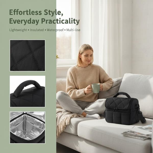 Matboks Bento Bag Isolert Matpose Lett Slitesterk Le 1