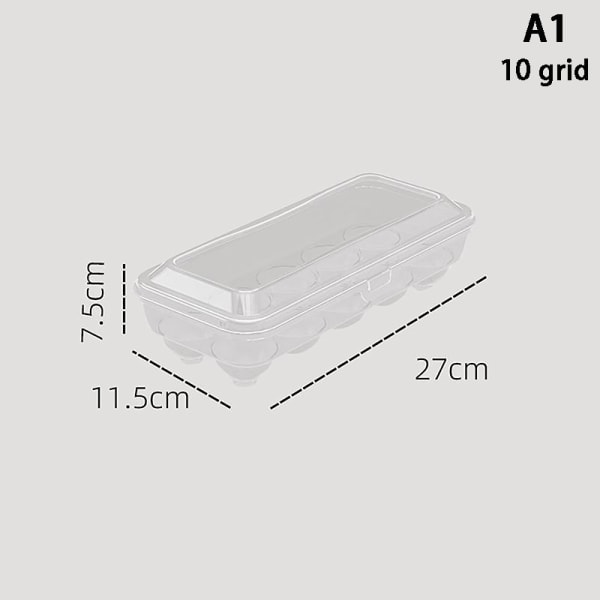 10/15 Grids Ägg Förvaringslåda Plast Transparent Portable A1