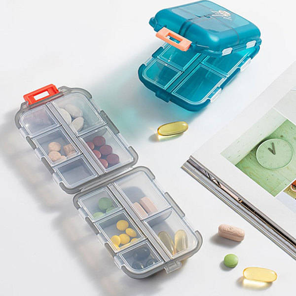 Resepiller Organizer Fuktsäker piller Box för Pocket Handväska White
