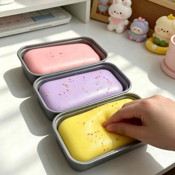 Sticky Box Cake Langsomt Stigende Legetøj Is Sensorisk Fidget Legetøj A Yellow