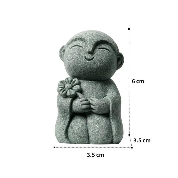 Hållbar miniatyrstaty utsökt liten munkfigur hand A6
