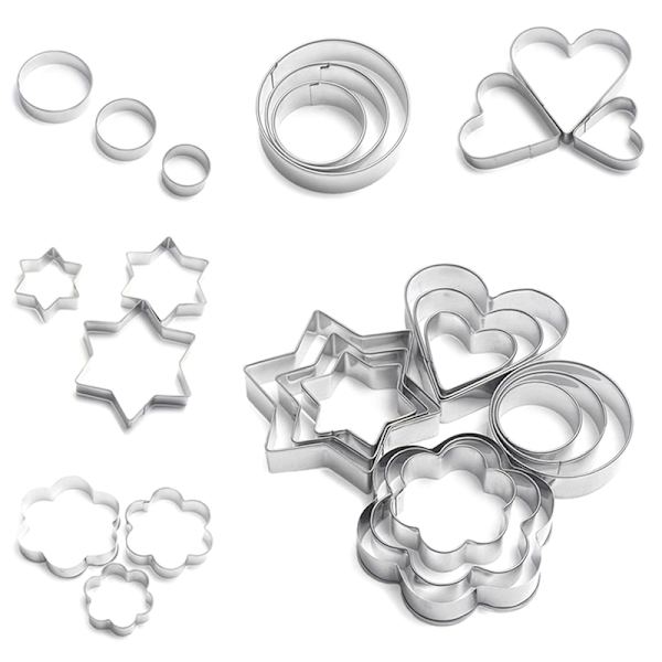 12 st Cookie Biscuit ters Rund stjärna Hjärta Blomform Molds D