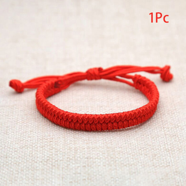 1/5 st Kvinnor Lucky Red Thread Armband Justerbart flätat rep 1 Pc