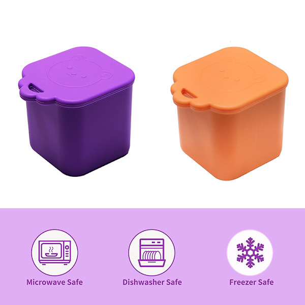 e Silikonlock Salladsdressing Behållare Doppsåskoppar För Purple