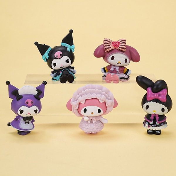 5 stk Maid Outfit Sanrio Anime Figurer Kuromi Melody Doll Home D