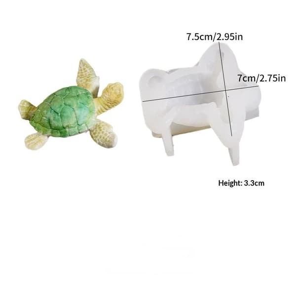 3D Skildpadde Silikoneform Havdyr Harpiks Støbeform Til DIY A2