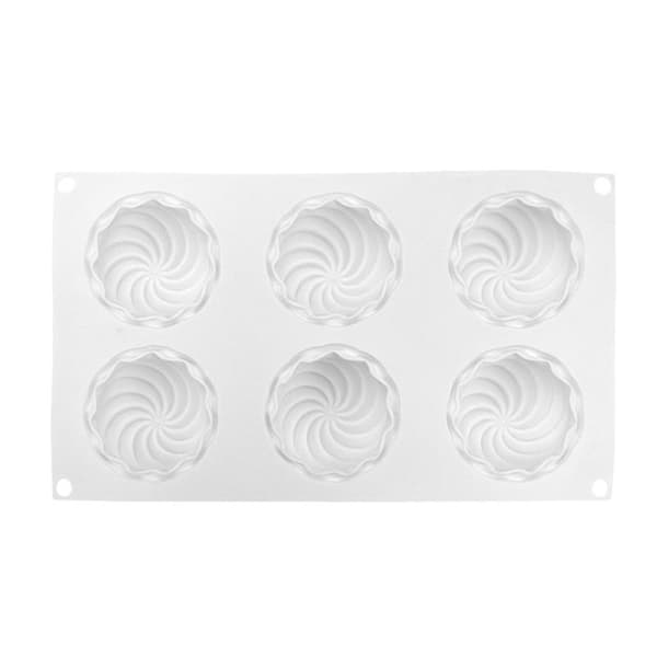 6-hulls spiral diamant kaktus tekstur silikon kakeformer mousse