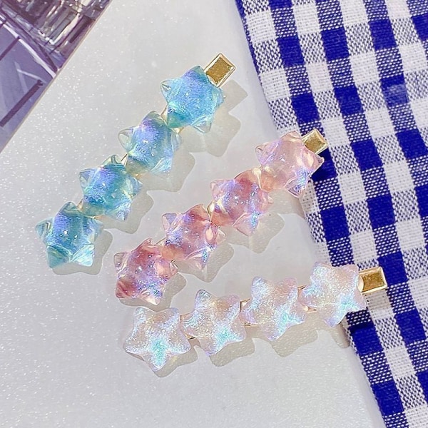 New Fashion Gradient Star Hairpin e Girl Heart Duckbill Clip Sw Blue