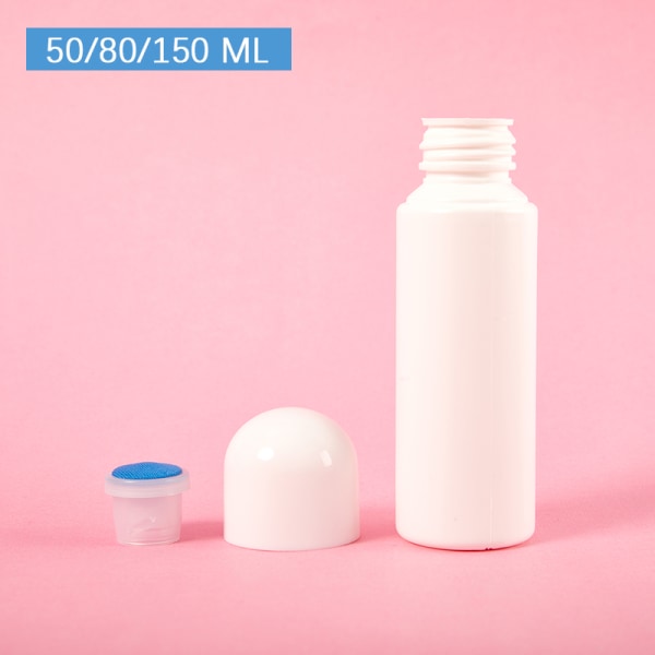 Hvit 50/80/150 ML væskeflaske med svampapplikatormedisin 50ml