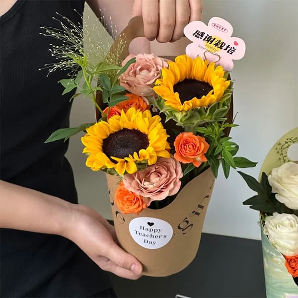 5 st vattentät blomlåda tjock bukett handväska blomförpackning A4