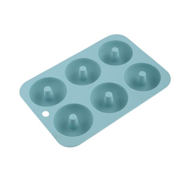 6-håls bakform av silikon, non-stick munkformar, choklad Gray