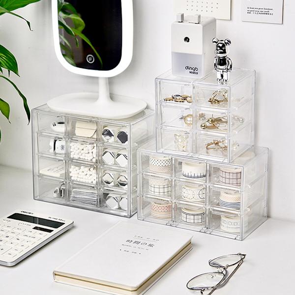 Desktop Skuffe Organizer Mini Skuffer Plast Skrivebord Craft Opbevaring 9 grid