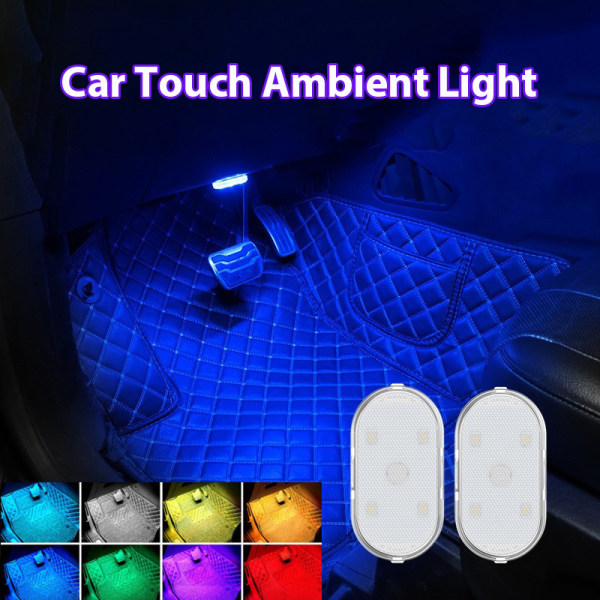 Auton LED-kosketusvalot Lukuvalot Langattomat auton sisätilat USB Ch Blue  29e2 | Blue | Fyndiq