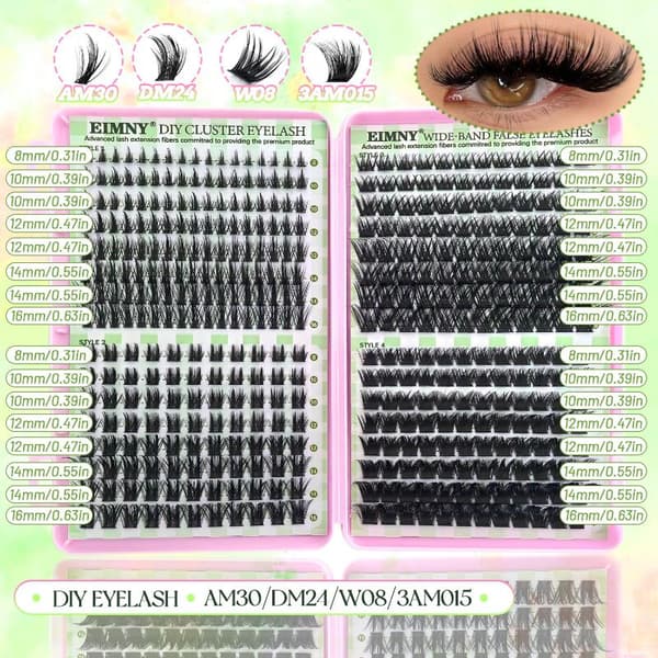 8-16mm pituiset tekoripset, kiinnitys ja sinetöinti, wispy-tyyli, tee-se-itse-ripset