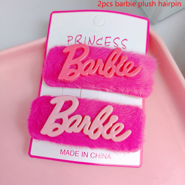 Motebrev Hjerte Hårnål Rosa Plysj Hårklemme Side Bang Cli A3