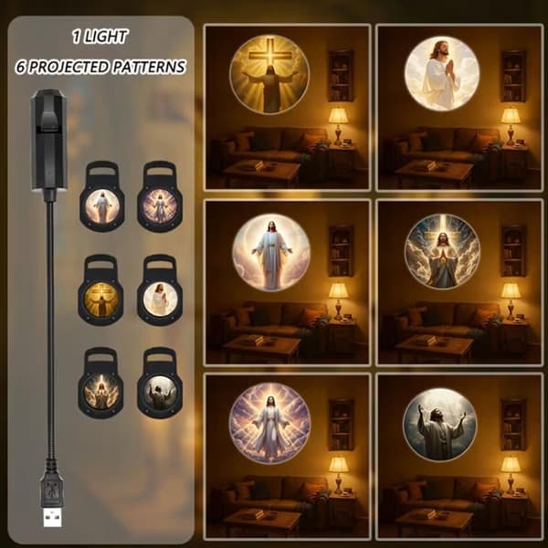USB-projeksjonslys med religiøst tema og tolv mønstre