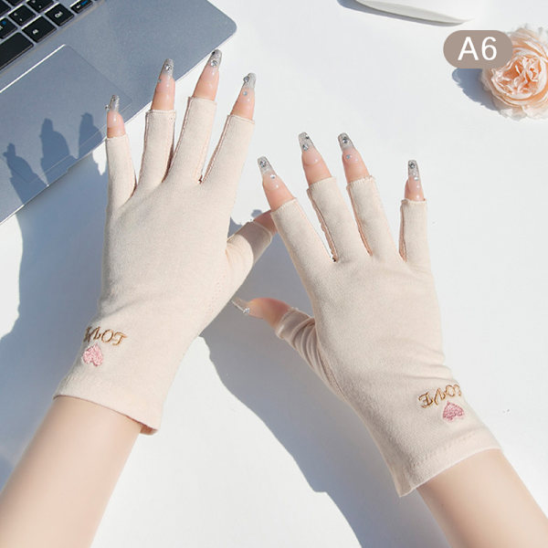 1 par Anti UV-handskar UV-sköldhandske Fingerlös manikyrspik A6