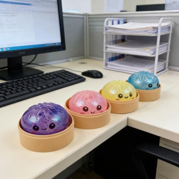 Overdimensjonerte Regnbue Dumpling Squishies Myk Sakte Rebound Sensorisk Blue