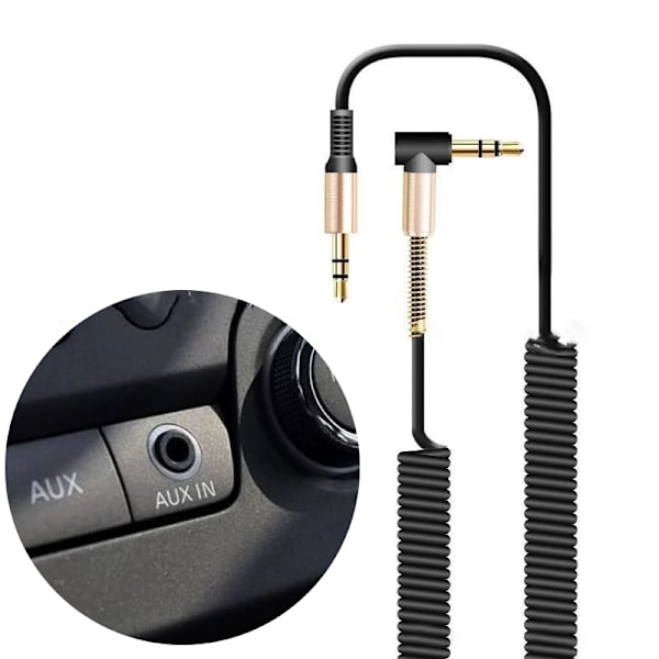 Lämplig för 3,5 mm till 3,5 mm o fordonsmonterad extra anslutning Black