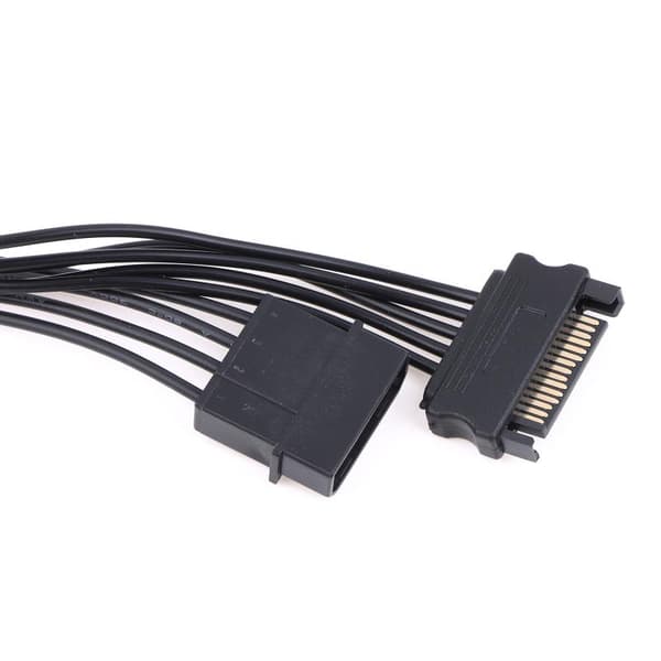 15-pin SATA/4-pin strømforsyningssplitterkabel harddisk 1 til 5 E SATA 1 to 5