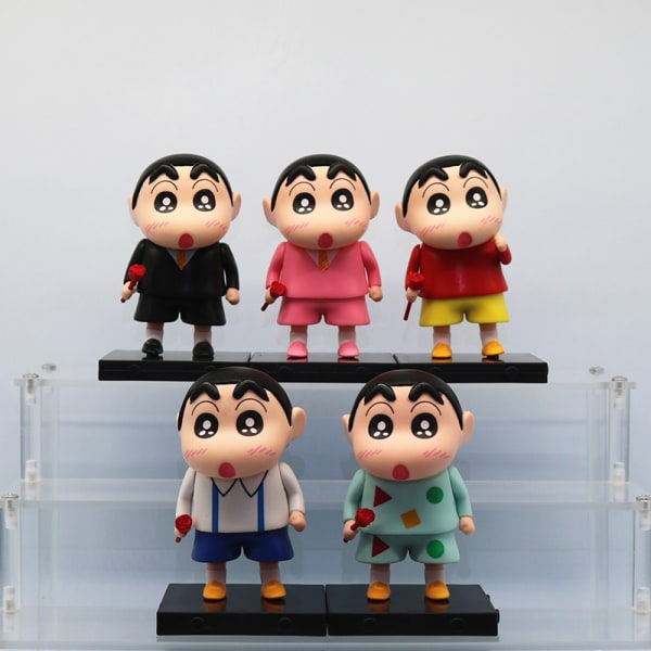 PVC-patsasmalli Rose Crayon Shin-chan Figuuri Nohara Shinosuke Pink