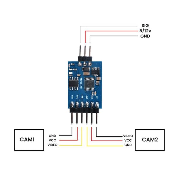 3-kanals videobrytermodul for FPV RC Dronekamera UAV-tilbehør