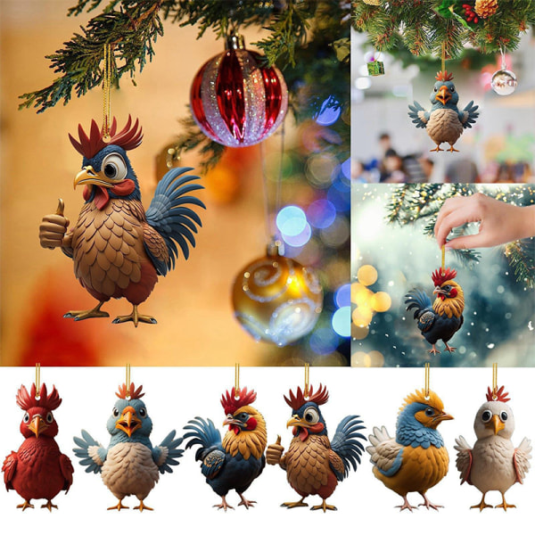 e Cartoon Chicken Car Pendant Home Tree Decoration 5