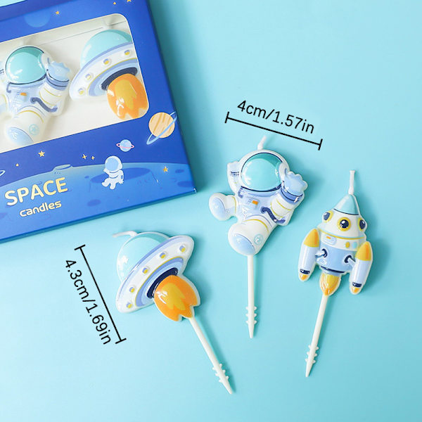 Space Astronaut Rocket Cake Kynttilät Cupcake Toppers Space Cake