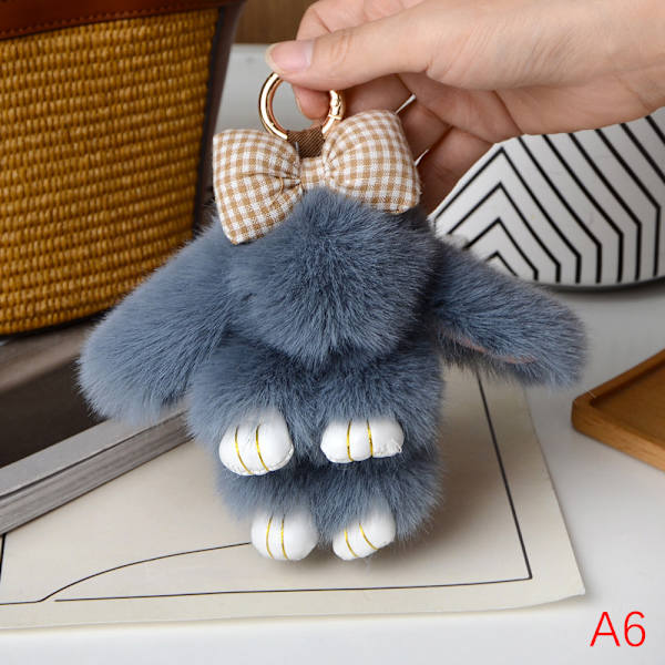 Mini Hair Bow Riipuslaukkuhihna Auton avaimenperä ja Bunny Couple P A6