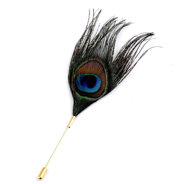 Klassisk Peacock Feather Brosch Scarf Spänne Lapel Pin Brosch Je