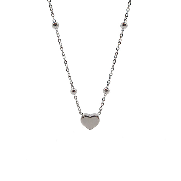 Minimalistisk hjärta hängsmycke Choker halsband titan stål mode A2